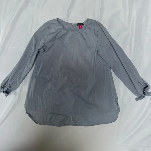 Vince Camuto Blue and White Striped Shirt - Picture 1 of 2